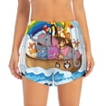 thumbnail image 4 of Lsque Rainbow Animals on Noah's Ark Printed Women's Running Shorts with Liner Pockets,Elastic Quick Dry Workout Athletic Gym Yoga Shorts,Womens High Waist Shorts-XX-Large, 4 of 9