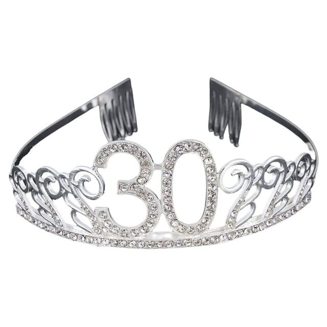 Sonducket Decoración de tocado de cumpleaños, accesorios de peluquería brillantes, adorno de corte de pelo, diadema de celebración para chicas Accesorio para el cabello treinta Sonducket AP011164-05