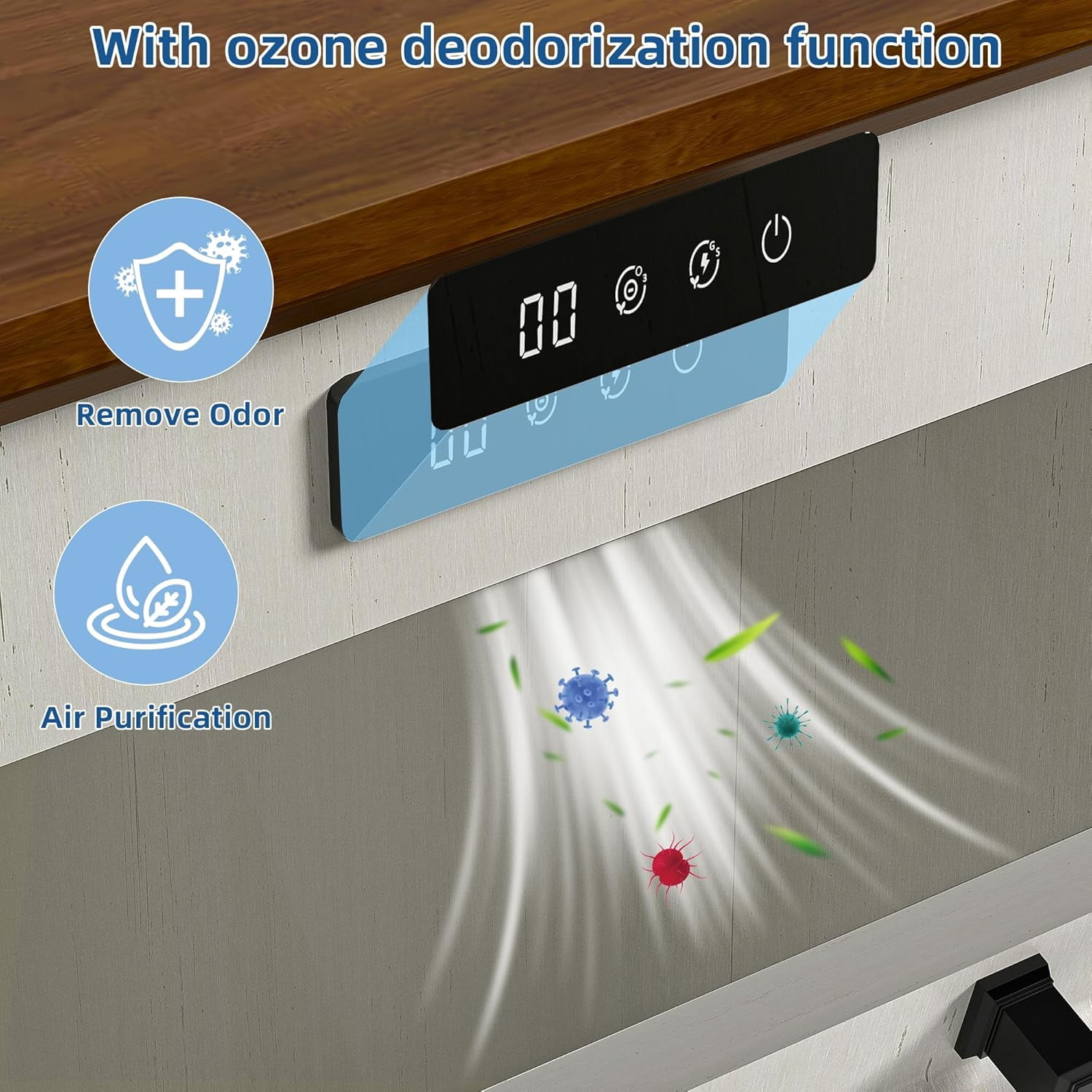 13 Gallons Tilt Out Trash Cabinet Free Standing Kitchen Trash Bin Cabinet Recycling Garbage Cabinet with Deodorizing Function Pet Proof Trash Can Holder for Kitchen Living Room, Antique White