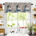 thumbnail image 3 of Christmas Snowman Valances for Windows Snowflake Grey Cotton and Linen Rod Pocket Curtain Valance Window Treatment Short Curtains for Kitchen Living Room, 42"x12", 3 of 5