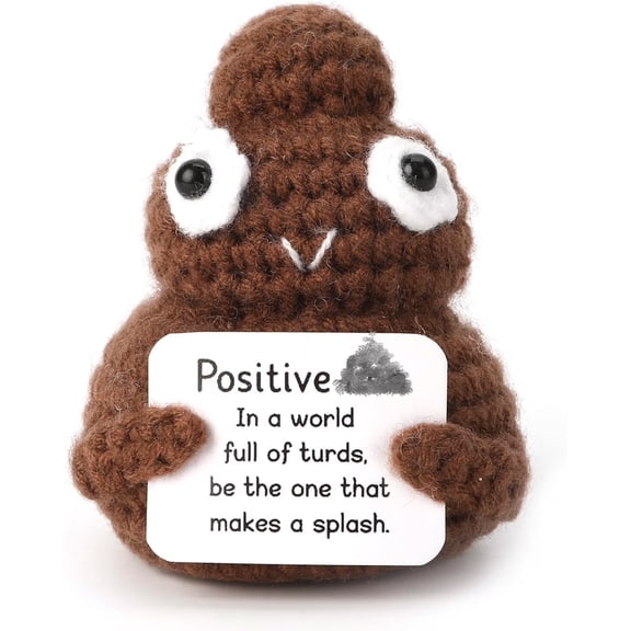 Khlethos Positive Poo Emotional Support Crochet Plush, Funny Gag Gift for Adults