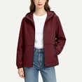 thumbnail image 6 of IUYRTFE Women Waterproof Hooded Rain Jacket Lightweight Zip Up Windbreaker for Travel Outdoor, 6 of 8