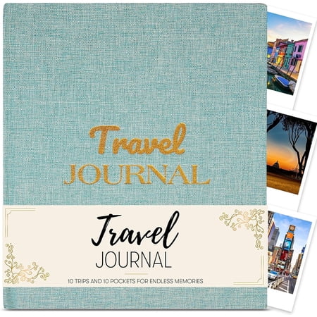 Travel Journal and Travelers Notebook to Record Trips & Memories. Travel Journal for Women, Men. Travel Gifts for Adventurous Souls with 10 Pockets. Size 9.70 x 8.0 in