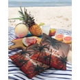 thumbnail image 3 of Pack of 2 Outdoor Pillow Covers, Happy Weekend Summer Dusk Palm Tree Coconut Tree Waterproof Square Throw Pillowcase Cushion Decorative Pillow Covers for Couch Patio Tent, 20x20 in, 3 of 6
