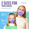 thumbnail image 2 of Mascarilla facial Medtecs Kids desechable, 50 unidades, 3 capas, lavanda, 2 of 7