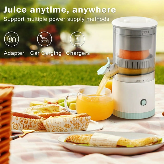 KingFurt Portable Electric Juicer USB Rechargeable, Citrus Juicer Juicer for Orange, Lemon White