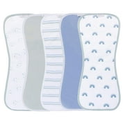 Ely's & Co. Baby Burp Cloths - 5pc Hourglass Shape With Extra Absorbent - Baby Bibs & Burp Cloths Baby Girl And Baby Boy, Newborn Essentials (Blue Rainbow Combo)