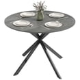 thumbnail image 1 of 40" Round Dining Table for 4 Kitchen Table with Steel Legs, Distressed Grey, 1 of 10