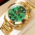 thumbnail image 3 of OLEVS Automatic Watches for Men Self Winding Chronograph Mechanical Luxury Dress Stainless Steel Calendar Date Waterproof Luminous Mens Wrist Watches Gift Reloj Para Hombre Gold/Black/Blue/Green Dial, 3 of 16