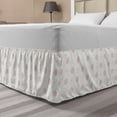thumbnail image 1 of Oriental Bed Skirt, Continuous Flower Like Motifs with Modern Outlined Petals Illustration, Elastic Bedskirt Dust Ruffle Wrap Around for Bedding Decor, 4 Sizes, Off White Multicolor, by Ambesonne, 1 of 2