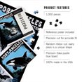 thumbnail image 4 of Lantern Press 1000 Piece Jigsaw Puzzle, Port Angeles, Washington, Orca and Calf, Scratchboard, 4 of 5