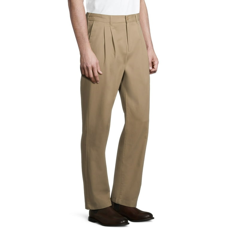 George Big Men s Pleated Front Wrinkle Resistant Pants Walmart