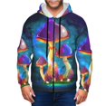 thumbnail image 4 of JUNZAN Magic Mushrooms ,Fireflies Print Men's Zip Up Hoodie Athletic Hoodies Long Sleeve Hooded Sweatshirts With Pockets (S-3XL), 4 of 6