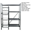 thumbnail image 5 of StarBay Produce Holder Fruit Stand Snack Organizer 4 Tier Wire Basket Kitchen Baker Rack Stackable Storage Basket with 360 Degree Wheels & Hooks, 5 of 6
