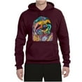 thumbnail image 3 of Funny Neon Sloth | Dean Russo Art Animal Lover Unisex Hoodie Sweatshirt, Maroon, M, 3 of 5