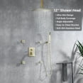 thumbnail image 6 of Shower Jets Rain Shower System with 12'' Ceiling Shower & Hand Shower, Overhead Full Body Shower System with Body Spray Jets Brushed Gold Rain Shower Set, 6 of 10