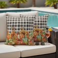 thumbnail image 5 of Pumpkins Green Orange Fall Outdoor Pillow Covers 16"x16" Set of 2,Waterproof Throw Pillow Covers for Patio Furniture,Thanksgiving Black Plaid Rustic Decorative Cushion Pillowcases for Garden Sofa, 5 of 9