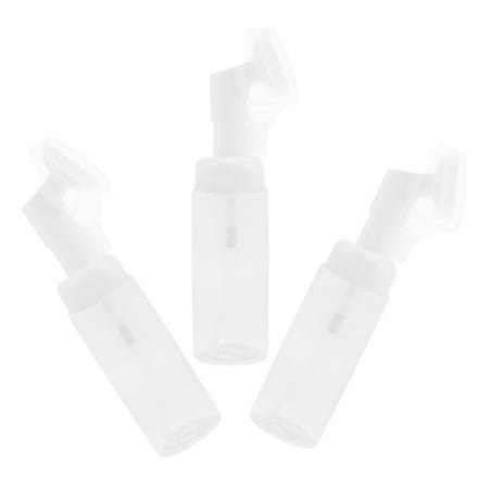FRCOLOR 3pcs Transparent Foam Bottle with Brush Empty Foaming Pump Dispenser Travel Container for Hand Soap Lash Cleaner and Shampoo