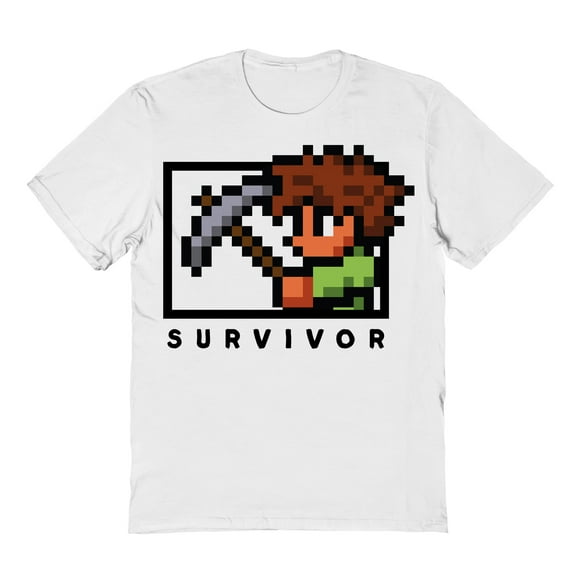 Terraria Survivor Graphic White Men's Cotton T-Shirt