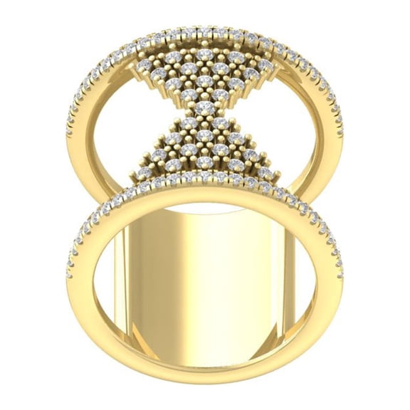 Araiya 14K Yellow Gold Diamond Extra Wide Fashion Band Ring (1/2 cttw, I-J Color, I2-I3 Clarity), Size 6.5