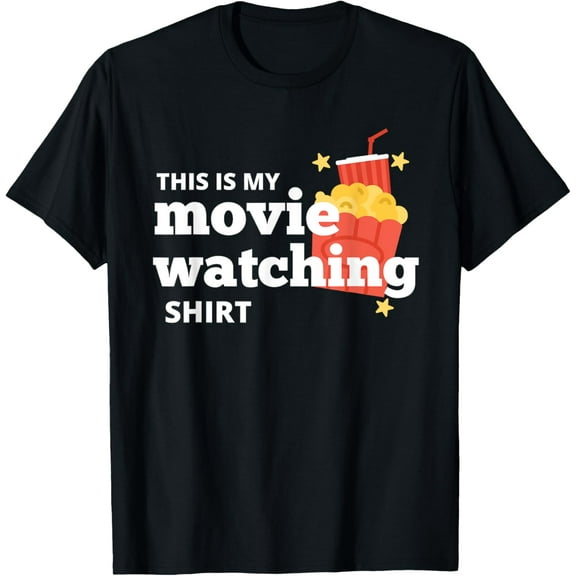 This Is My Movie Watching Shirt Funny Popcorn Film Graphic T-Shirt men and women can wear, black, white, gifts
