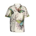 thumbnail image 2 of Balery Flying Butterflies-1 Print Men's Hawaiian Shirts Short Sleeve Beach Shirt Relaxed Fit Vacation Button Down Shirts-3X-Large, 2 of 9