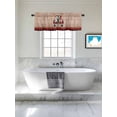 thumbnail image 4 of Merry Christmas Valances for Windows, Red Xmas Trucks Gnome Pine Tree Plaid Wooden Light Filtering Window Treatment Valances, Rod Pocket Small Curtains for Kitchen/Bathroom, 42"x12", 4 of 9