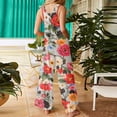 thumbnail image 4 of Summer Floral Print Boho Overalls for Women 2026 Plus Size Wide Leg Jumpsuit Pants Rompers with Pockets S, 4 of 4