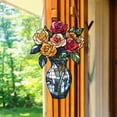 thumbnail image 3 of Rose Bouquet Window Hanging, Floral Ornament, Elegant Home Decor, Unique Gift for Dad or Mom, Romantic Window Decoration, Beautiful Flower Vase Art, Garden Lover Gift, 3 of 4