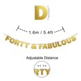 thumbnail image 4 of Inkdotpot Pre Strung Bunting Flags Forty & Fabulous Party Decorations Wall Decor Birthday Metallic Gold Banner Sign Photo Prop, 4 of 5