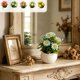 thumbnail image 1 of MTBLYS Arreglo floral artificial con maceta de 7 cabezas, de plástico, para decoración de mesa en el hogar, la oficina o bodas. Planta decorativa en maceta, centro de mesa para escritorio., 1 of 7
