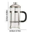 thumbnail image 3 of Wiueurtly French Coffee Maker Heat Glass L Filtration System Brews Coffee And Tea Large Carafe Coffee Presser, 3 of 8