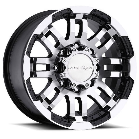 20" Vision 375 Warrior Gloss Black Machined Face Wheel 20x9 8x170 Truck Rim 18mm