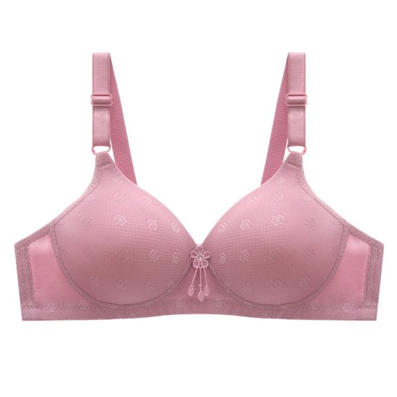 ALLLIST Pink Bras for Women Wirefree Solid Bralette Push up T Shirt Ladie's Bras Size 36-43