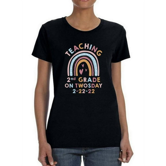 Teaching 2Nd Grade T-Shirt Women -Smartprints Designs, Female Medium