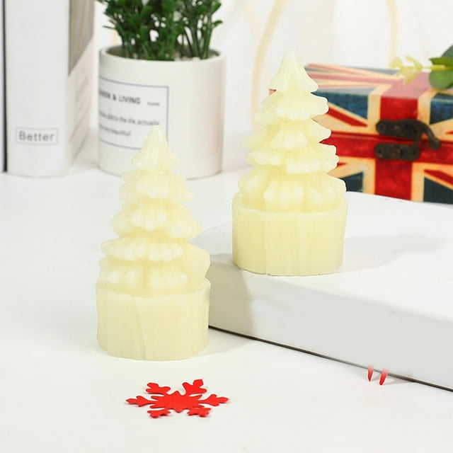 Vaidha Christmas Tree LED Candle Flickering Battery Powered Flameless Candle Light For Birthday Party Home Bedroom Decor Christmas Tree Led Candle