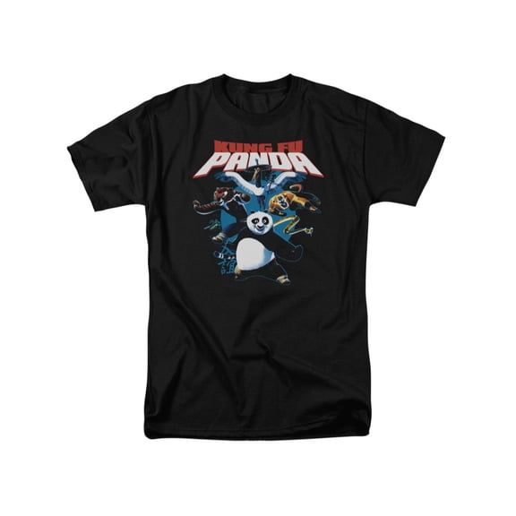 Kung Fu Panda DreamWorks Animated Family Movie Warriors Group Adult T-Shirt