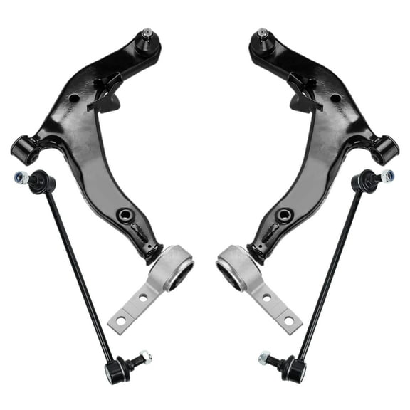 PartsW - 4 Pc Front LH RH Suspension Kit Lower Control Arms with Ball Joints   Stabilizer Sway Bar End Links for Nissan Murano 2003-2007