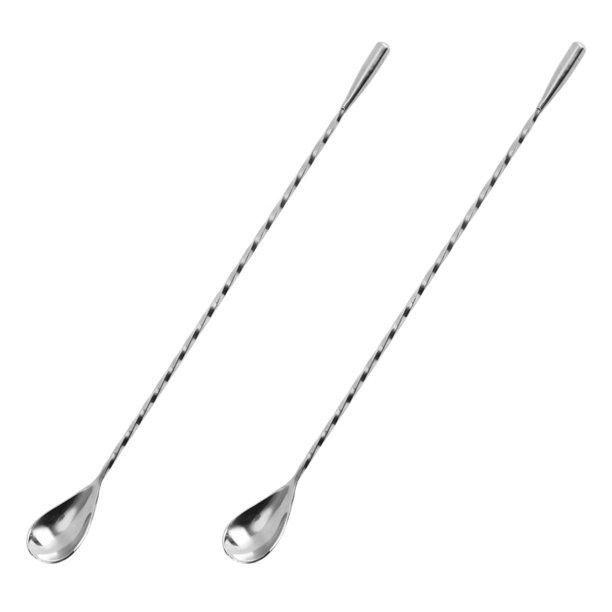 Gibobby 2 uds cuchara de en forma de lágrima 304 cuchara de en forma de lágrima de inoxidable cuchara de de cuchara de mezcla de cóctel cuch(Plata de plata)