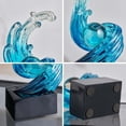 thumbnail image 2 of Modern Abstract Decorative Wave Statue, Blue Abstract Art Home Decor,Crystal Ball Art Wave Resin Sculpture, Office Desk Stand, Dining Table Center Decorative Aesthetics(B,Light-Blue), 2 of 7