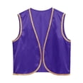 thumbnail image 3 of iixpin Mens Halloween Deluxe Arabian Prince Vest Shiny Stain Open Front Waistcoat Dark Purple M, 3 of 5