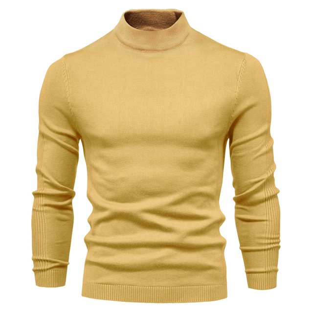 Pull Décontracté Automne et Hiver pour Hommes Couleur Unie Col Roulé Pull Décontracté pour Hommes Pull Transfrontalier