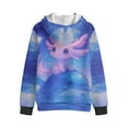 thumbnail image 2 of Chririnla Axolotl Dolphin Fuzzy Hooded Sweatshirt for Boys and Girls - Lightweight Comfy Casual Pullover with Pockets for Fall and Winter Outdoor Wear, 2 of 7