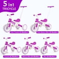 thumbnail image 2 of Triciclo XIAPIA 5 en 1 para 1 a 5 años con pedal extraíble, color morado, 2 of 7