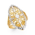 thumbnail image 1 of Solid 14k White and Yellow Gold Two Tone Fashion Anniversary Ring Size 12, 1 of 2