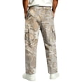 thumbnail image 4 of UDAUDU Mens Cargo Sweatpants Camo Hiking Loose Fit Stretch Drawstring Wide Leg Trousers Casual Trendy Pants with Pockets Beige XL, 4 of 6