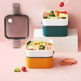 thumbnail image 4 of ENJOYW Lunch Box Double Layer Leak-proof ABS Warm Keeping Heat Insulation Lunch Case for Kitchen Lunch Box, 4 of 7