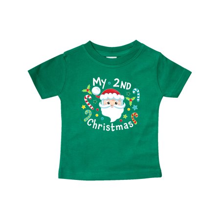 

Inktastic My 2nd Christmas Santa with Candy Canes Gift Baby Boy or Baby Girl T-Shirt