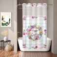 thumbnail image 6 of No Hook Shower Curtain with Built-in Rings - Happy Easter Washable Waterproof Fabric Bathroom Curtains for Hotel,Rentals, Stall 54 X 78 Inch , Spring Tulips Eggs Daisy Floral Color Plaid, 6 of 8