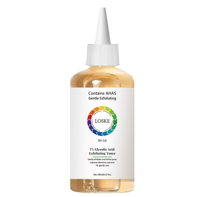 Tónico exfoliante facial con ácido glicólico al 7% para una piel clara Minimizador de poros Mejorador de la tez radiante Uso diario Fórmula suave adecuada para todo tipo de piel